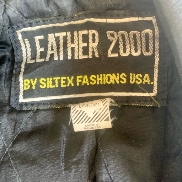 Vintage Leather 2000 Black Genuine Leather Moto Biker Jacket with Belt - Picture 6 of 12